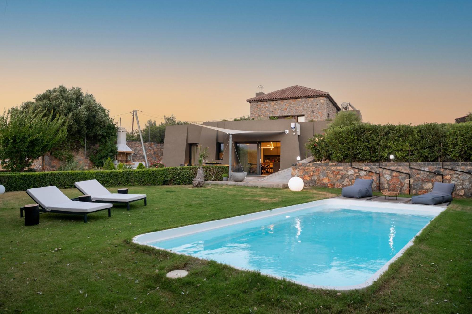 Lithari Luxury Villa With Private Pool, Your Perfect Retreat, Crete อายิโอสนิโกลาโอส ภายนอก รูปภาพ